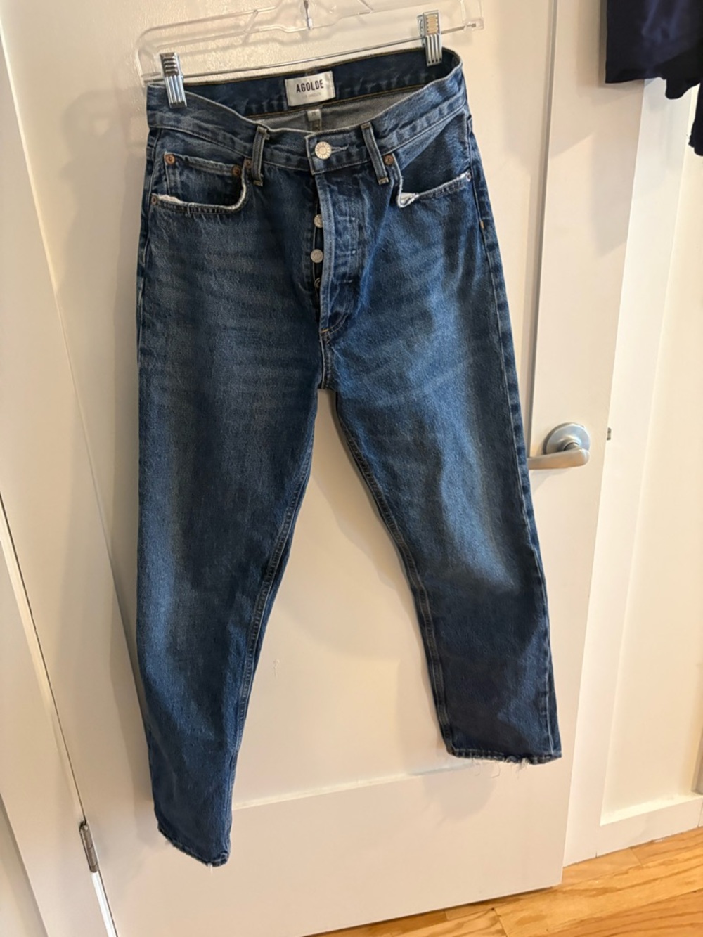 Agolde women’s Blue Slim Straight Denim Jeans